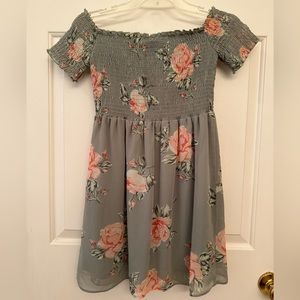 Show Me Your Mumu Smocked Dolly Mini Sweetheart Sage Floral Dress